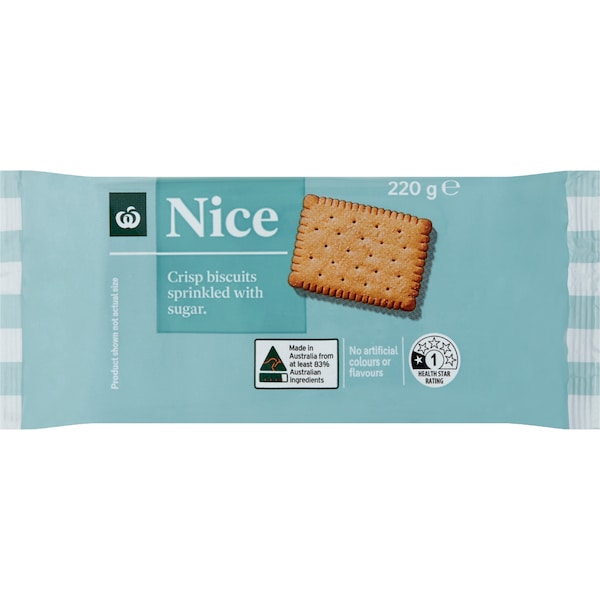 Woolworths Nice Biscuits 220g