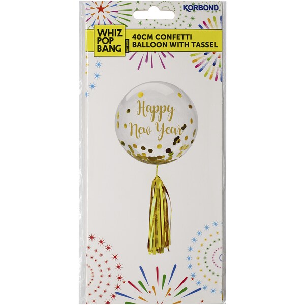 Korbond Whiz Pop Bang Happy New Year Confetti Balloon With Tassel Each