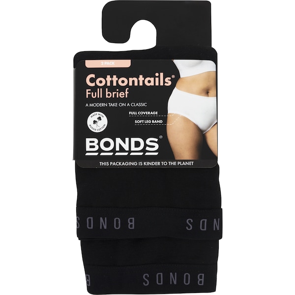 Bonds Ladies Cottontails Full Brief Modern Size 16 2 Pack