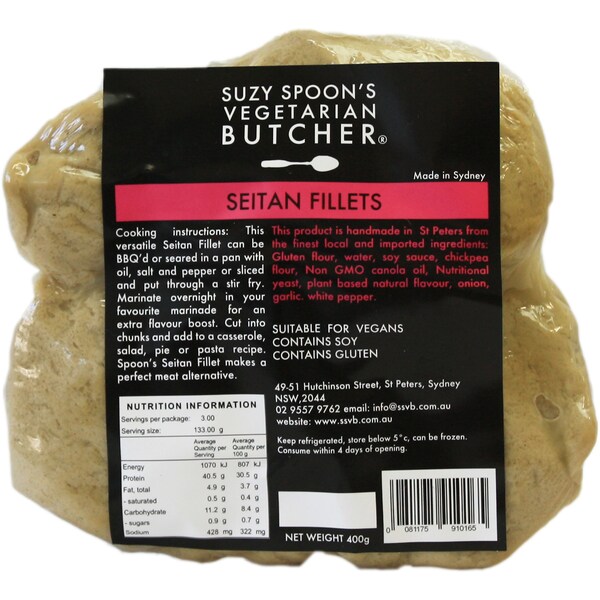 Suzy Spoon's Vegetarian Seitan Fillets 400g