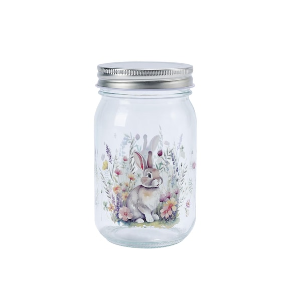 Easter Mini Mason Jar Floral Bunny each