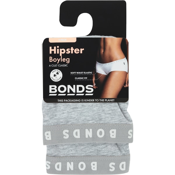 Bonds Ladies Hipster Boyleg Size 16 Assorted 2 pack