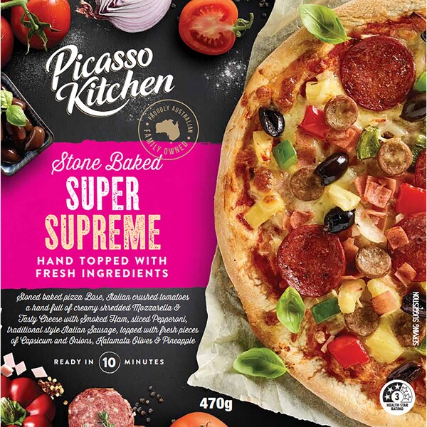 Picasso Kitchen Stone Baked Super Supreme Pizza 470g
