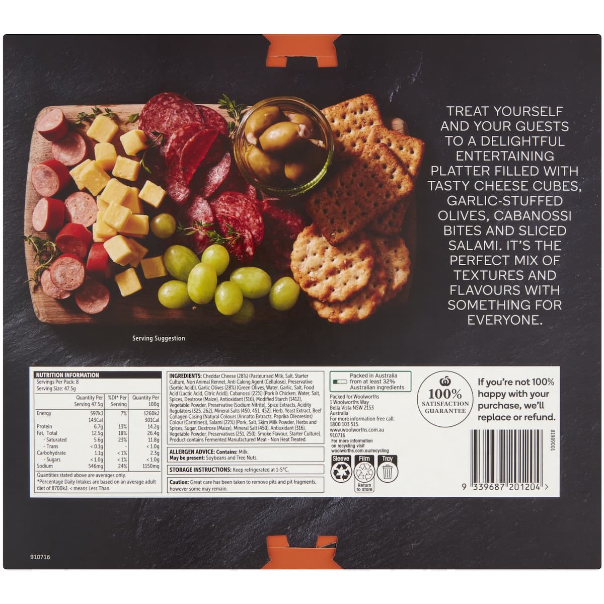 Woolworths Antipasto and Cheese Platter 380g bunch
