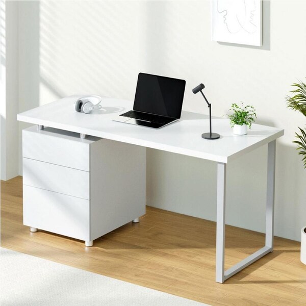 Artiss 140cm Computer Desk Home Office Desks w/drawer White
