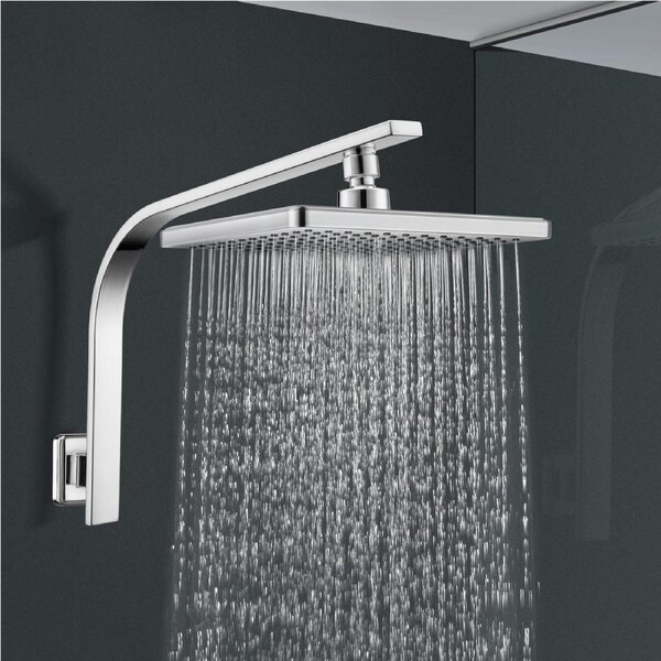 ACA Shower Head Set 8" Rain Shower Head Square Chrome WELS High Pressure