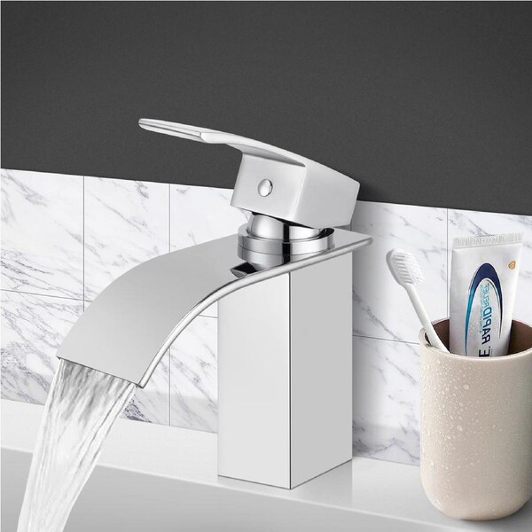ACA Chrome Waterfall Bathroom Taps Basin Mixer Tap Faucet Vanity Sink Brass WELS Silver