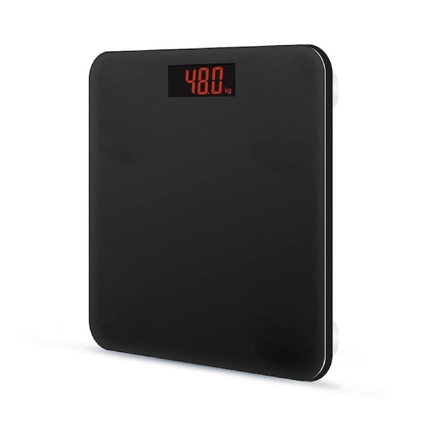 Sleek Black Digital Bathroom Scale