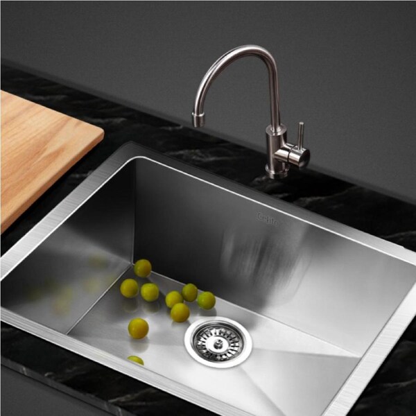 51X45CM Cefito Stainless Steel Sink Kitchen Basin Single Bowl Silver