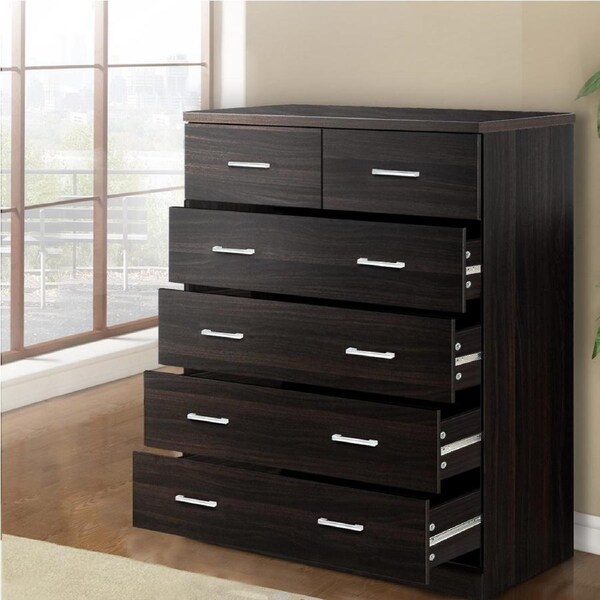 Artiss 6 Chest of Drawers Tallboy Dresser Storage Cabinet Walnut