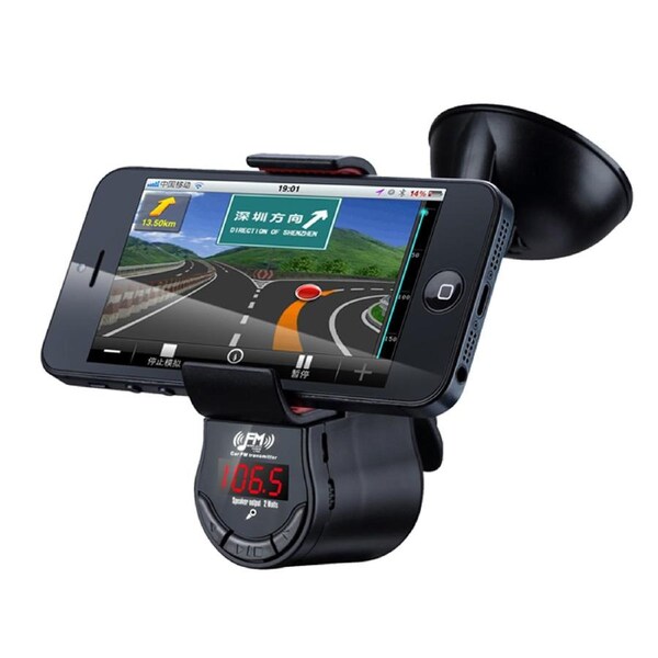 TODO Fm Transmitter Phone Holder Handsfree Speaker Mp3 Playback Aux In Fm-09
