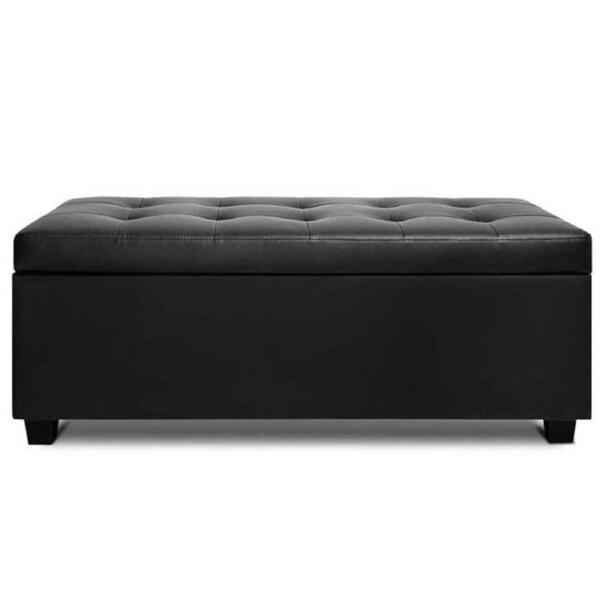 PU Leather & Fabric Storage Ottomans 7 Colours PU Leather / Brown