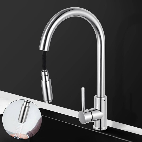 ACA Kitchen Tap Mixer Tap Swivel Pull Out Spout Solid Brass Basin Faucet Vanity Sink Watermark WELS