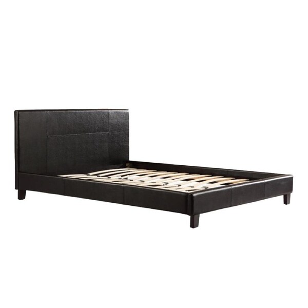 Double PU Leather Bed Frame Black