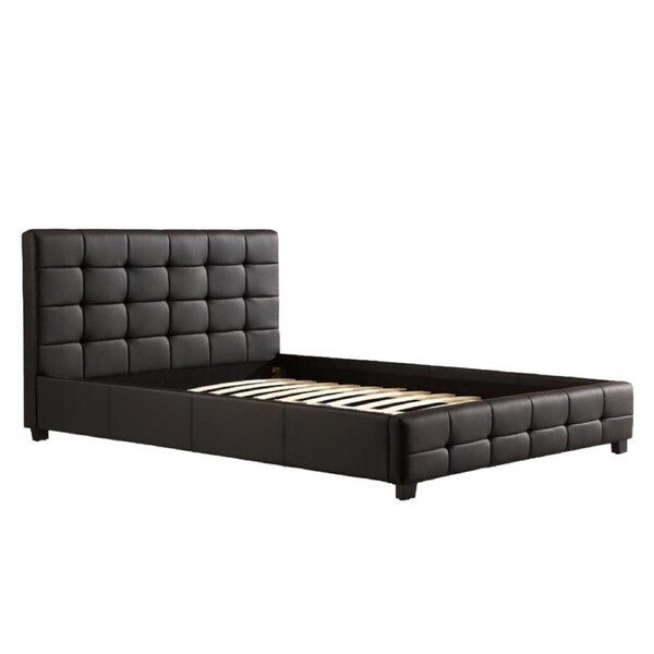 Double PU Leather Deluxe Bed Frame Black