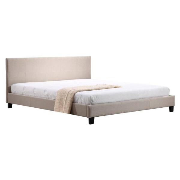 King Linen Fabric Bed Frame Beige