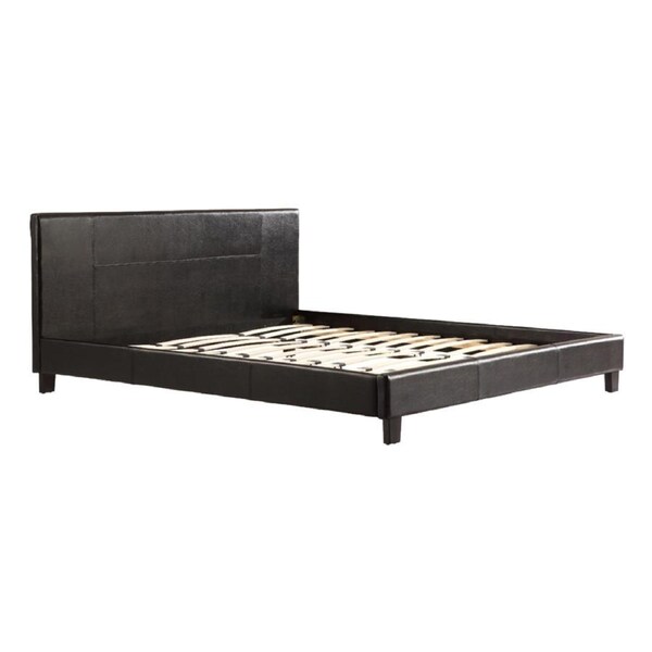 King PU Leather Bed Frame Black
