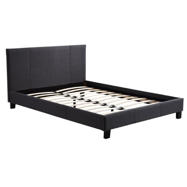 Queen Linen Fabric Bed Frame Grey