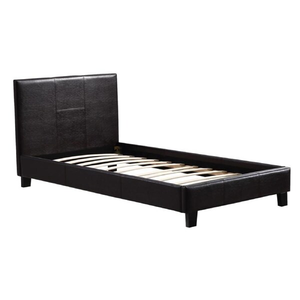 Single PU Leather Bed Frame Brown