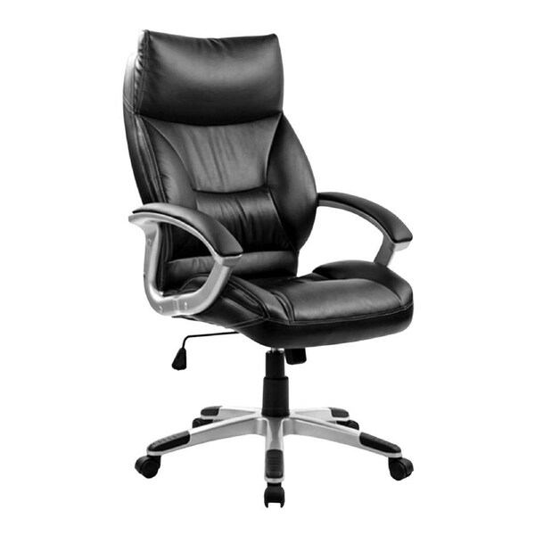 PU Leather Executive Office Chair – Ergonomic Swivel Computer Desk Chair in Black