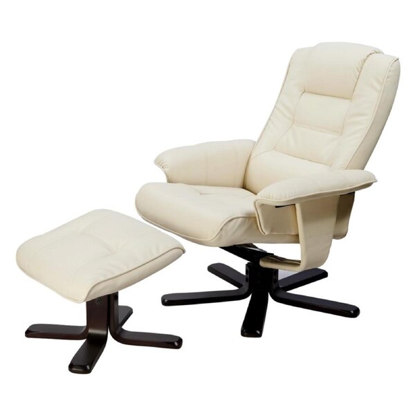 PU Leather Massage Chair Recliner Ottoman Lounge Remote