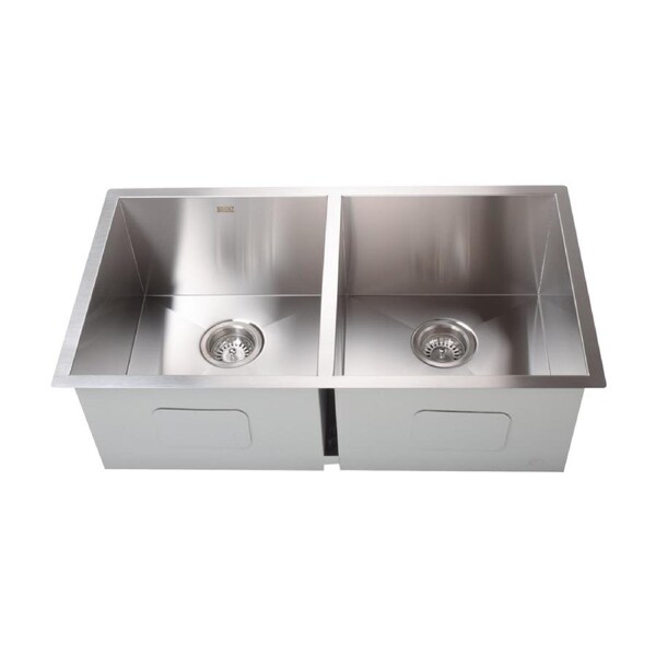 820x457mm Handmade Stainless Steel Undermount / Topmount Kitchen Laundry Sink with Waste