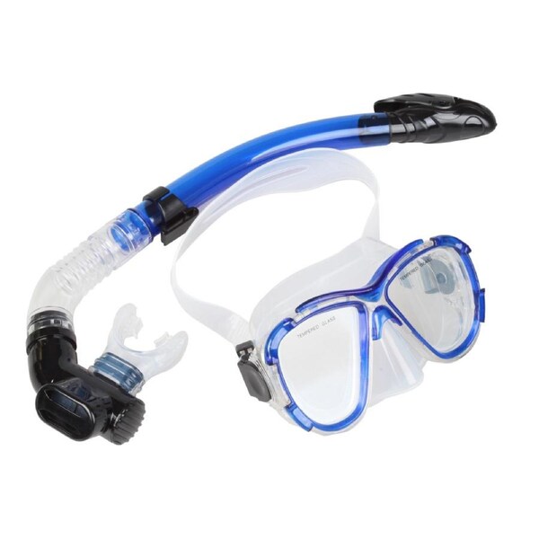 Adult Snorkeling Swimming Diving Mask & Snorkel - Quality Tempered Glass