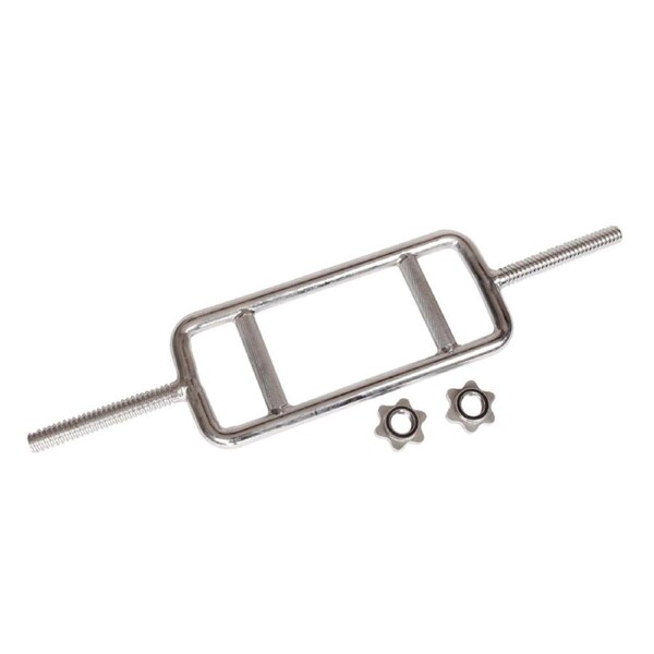 Chrome Tricep Bar Barbell Heavy Duty with Spinlock Collars