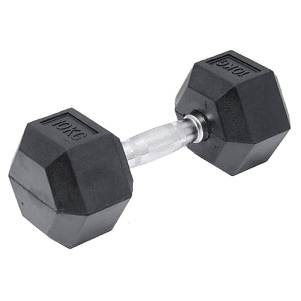 10KG Commercial Rubber Hex Dumbbell Gym Weight