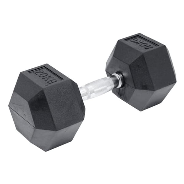 20KG Commercial Rubber Hex Dumbbell Gym Weight