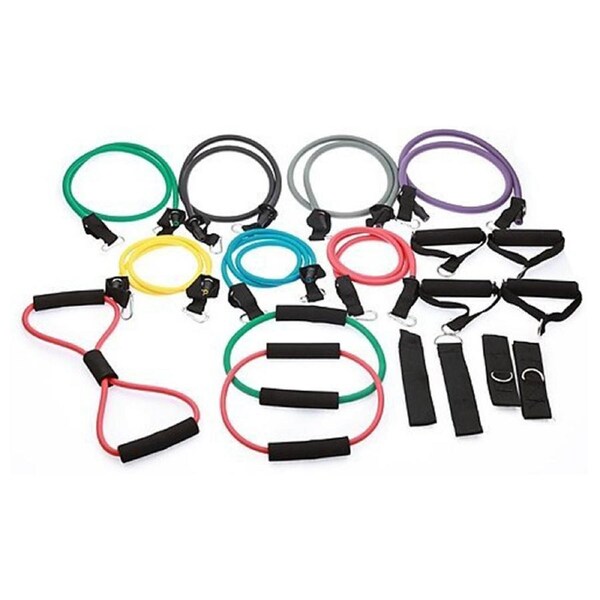 19PC Resistance Exercise Fitness Bands Tubes Kit Yoga Set