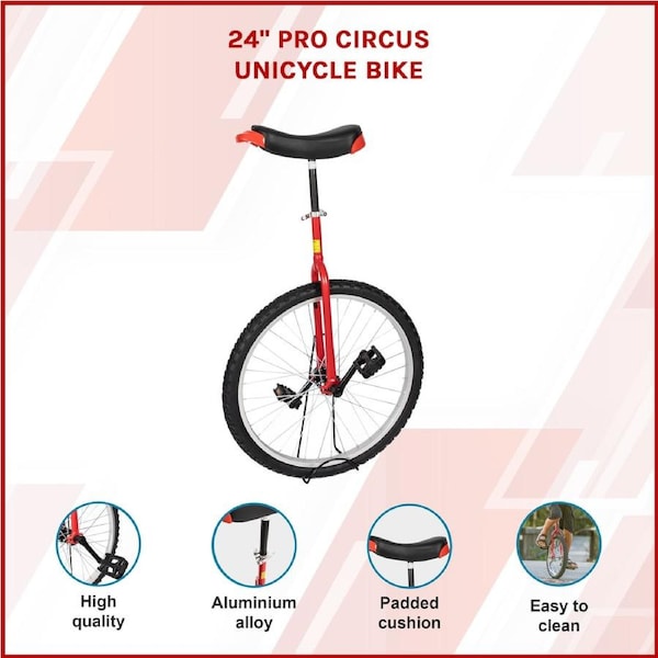 24 Inch Pro Circus Unicycle for Performance Training Indoor Show Use