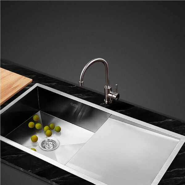 96X45CM Cefito Stainless Steel Sink Kitchen Basin Single Bowl Silver