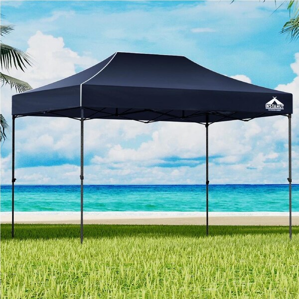 3m x 4.5m Gazebo InstaHut Pop Up Marquee Folding Tent Wedding Outdoor Camping Canopy Gazebos Shade Navy