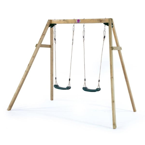 Plum Play AU Wooden Double Swing Set Playset for Kids Height Adjustable Seat