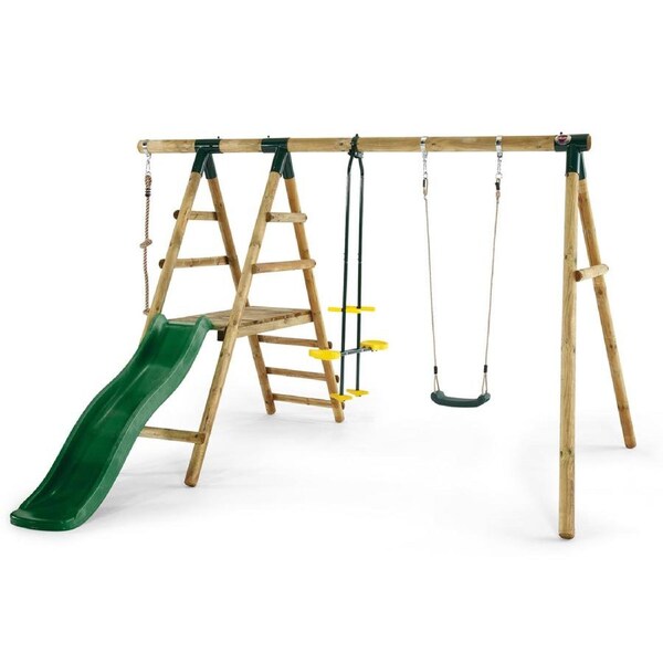 Plum Play AU Meerkat Wooden Swing Set with Double and Glider Combo - Green