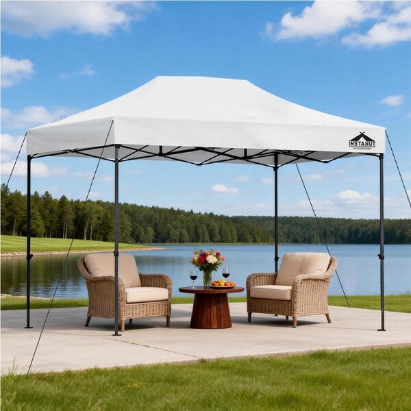 Instahut Gazebo 3x4.5M Pop Up Marquee Folding Tent 500D Oxford Fabric White