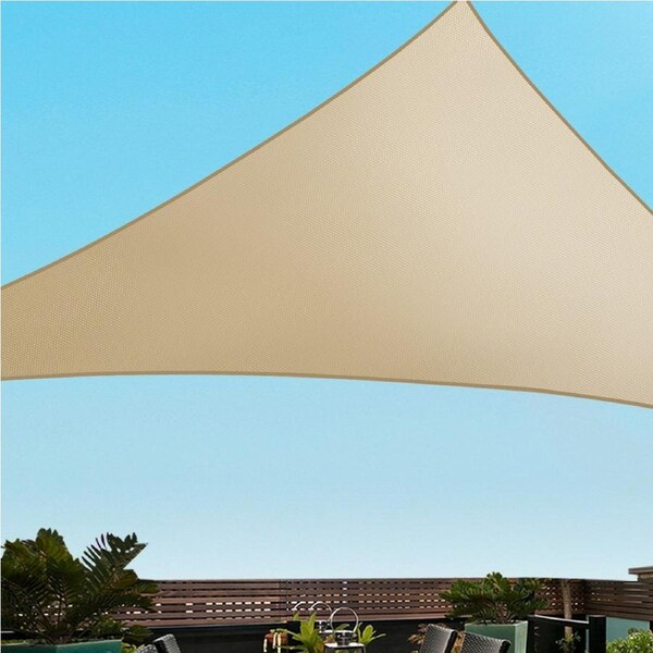 5x5x5m Shade Sail InstaHut Waterproof Triangle Sand 95% Shade Cloth