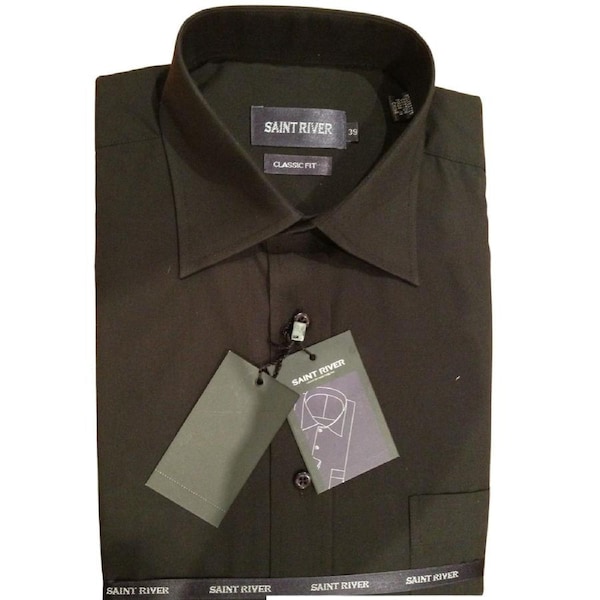 Mens BUSINESS SHIRT Plus Size King Big Large Formal S M L XL XXL 3XL 4XL 5XL Black / 39 (Medium)
