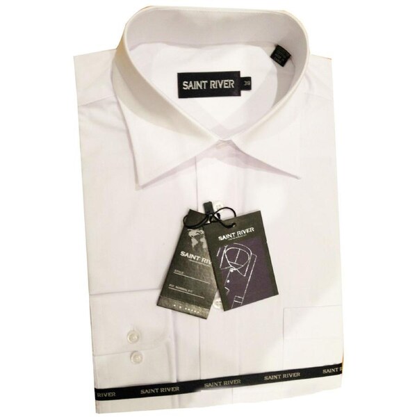 Mens BUSINESS SHIRT Plus Size King Big Large Formal S M L XL XXL 3XL 4XL 5XL White / 38 (Small)