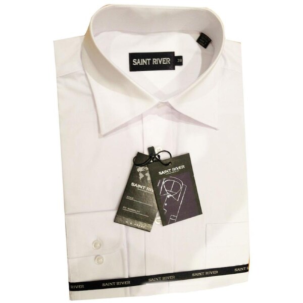 Mens BUSINESS SHIRT Plus Size King Big Large Formal S M L XL XXL 3XL 4XL 5XL White / 42 (Large)