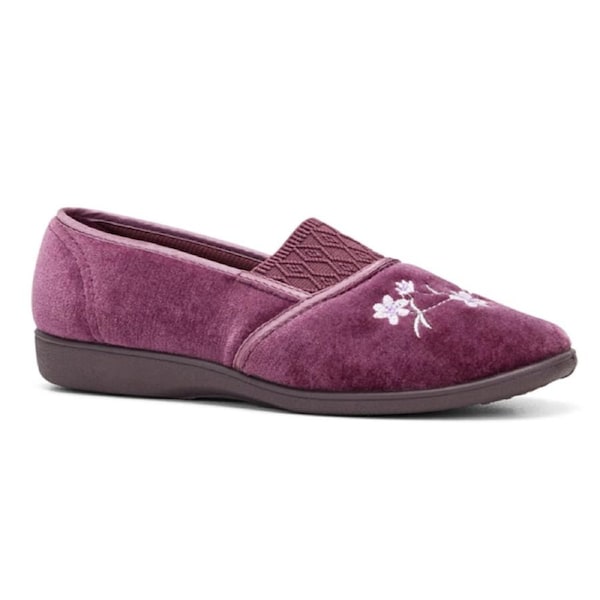 GROSBY SASHA (GA) Ladies Slippers Comfy Shoes Slip On Moccasins Warm Flats Heather / 7