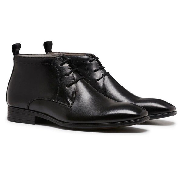 JULIUS MARLOW HUB Leather Boots Dress Work Formal Business Shoes Chukka Black / 8 UK