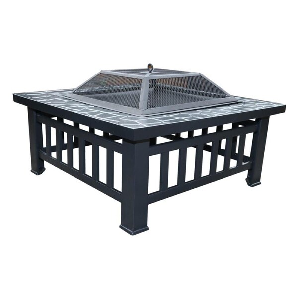 18" Square Metal Fire Pit Outdoor Heater