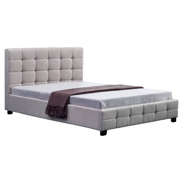 Linen Fabric Queen Deluxe Bed Frame Beige