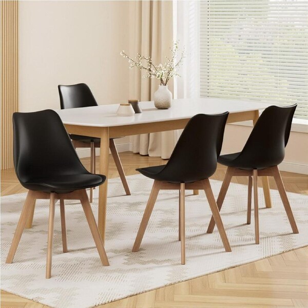 1 Set of 4 Artiss Dining Chairs Black