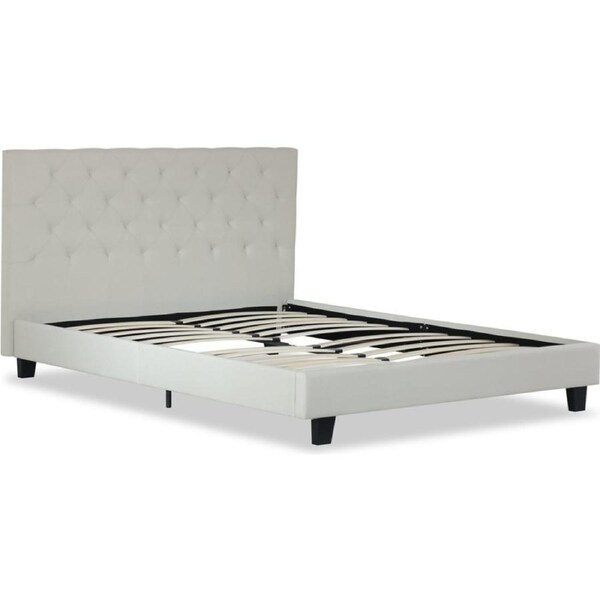 Windsor Double Linen Bed Frame in Cream