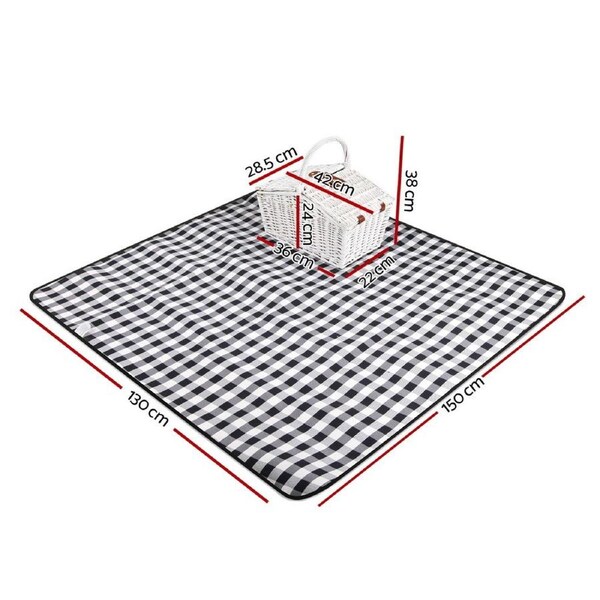 Alfresco 2 Person Picnic Basket Set Willow Vintage Baskets Insulated Blanket Bag