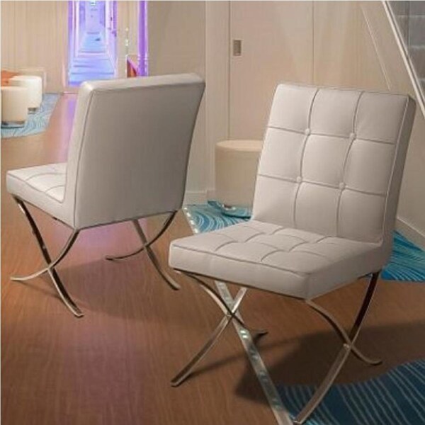Pandora Modern Bonded Leather Dining Chair in White