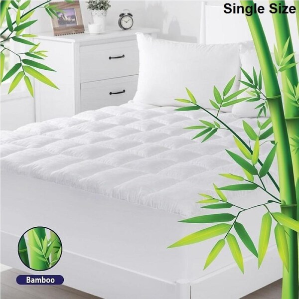 Single Size Bamboo & Microfibre Mattress Topper Pad